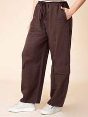 Lyocell Barrel Pants- Chocolate