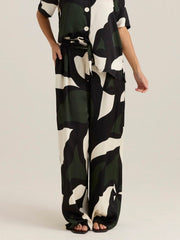 Tarni Satin Pant- Iris Abstract