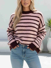 Jessie Stripe Knit- Pink/Wine