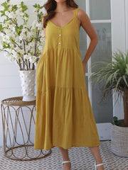 Bailey Linen Dress- Lime Green