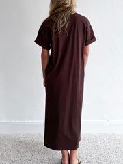 Fria Tshirt Maxi Dress- Chocolate