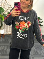 By Frankie L/Slv Tee- Wild Heart