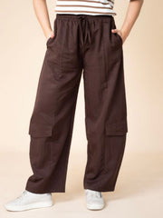 Lyocell Barrel Pants- Chocolate