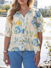 Sophie Floral Blouse-Yellow