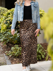Leopard Bias Cut Skirt