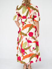 Botanical Pleat Dress