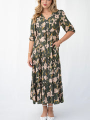 Wild Iris Selma Dress- Green