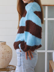 Charlotte Stripe Knit Jumper- Blue/ Brown