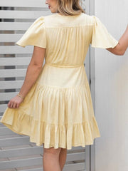 Selma Linen Yellow Dress