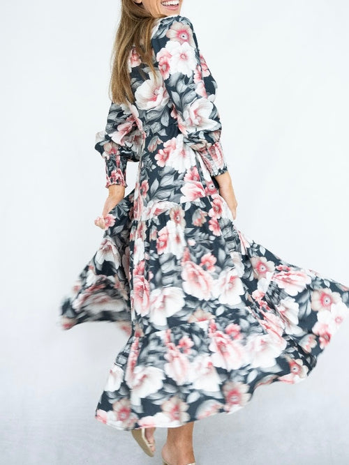 Selma Vintage Dress- Pink Floral