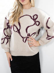 Ribbon Tape Jumper- Beige