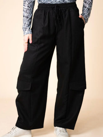 Drawstring Linen Pants- Chocolate