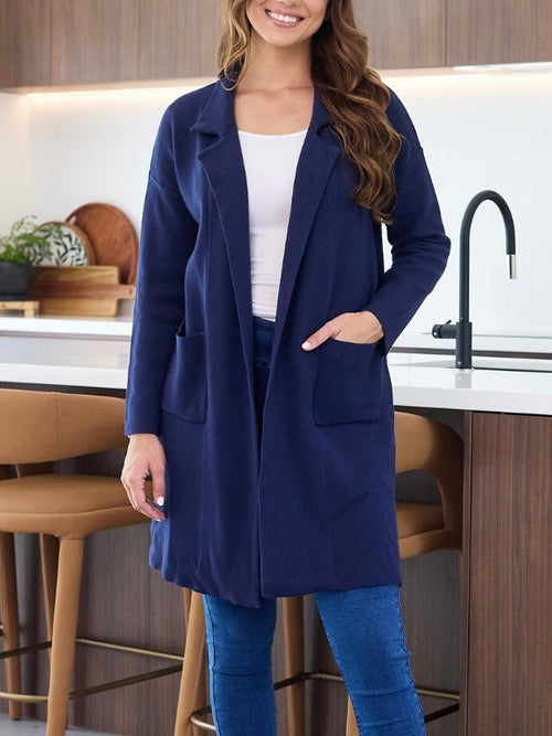 Chloe Knit Coatigan- Navy