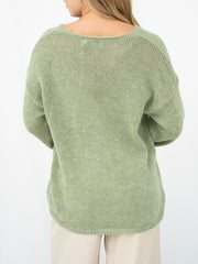 Mohair Blousen Slv Knit Jumper- Sage