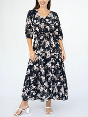 Liv Floral Navy Dress
