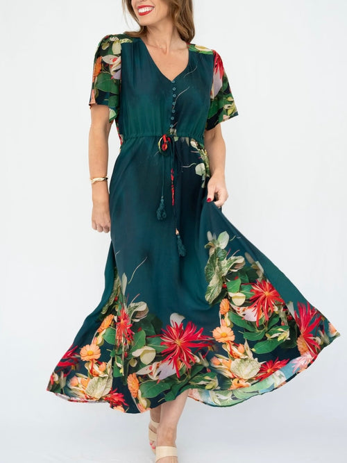 Foster Green Floral Maxi Dress