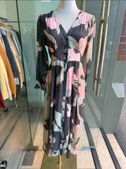 Forest Flower Button Midi Dress