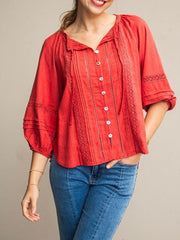 Pagot Lace Blouse- Terracotta