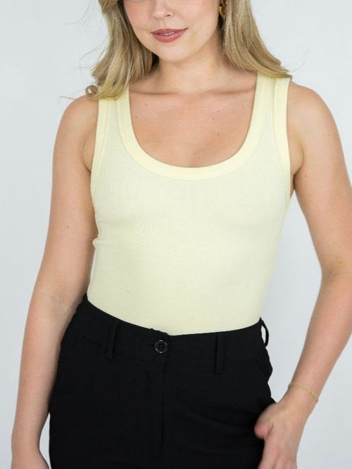 Cotton Rib Tank- Lemon