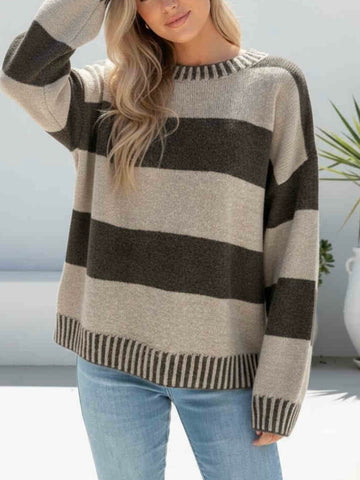 Becky Knit- Choc/Blush
