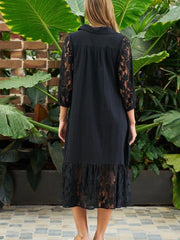 Hashim Lace Midi Dress- Black