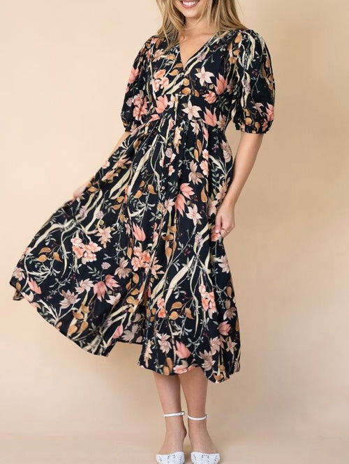 Abigail Button Midi Dress