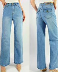 Country Denim Petite Straight Stretch Jeans- Blue