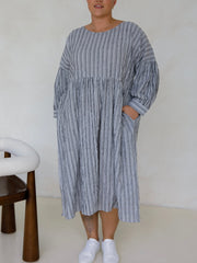 PQ Roma Dress- Blk/Wht Stripe