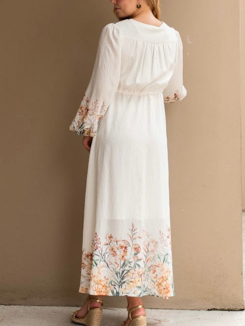 Olive Floral Lace Dress