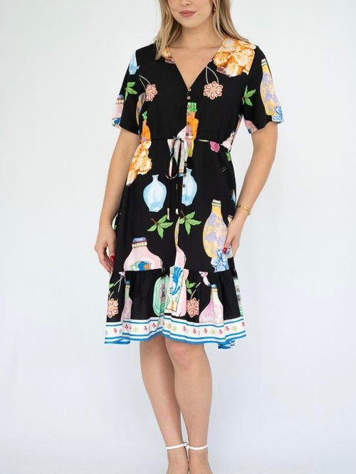 Liz Short Dress- Black