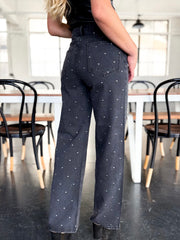 Nail Stud Detail Black Jeans