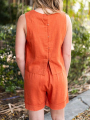 Tiffany Linen Shorts- Terracotta