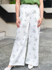 Lavender Cotton Trousers-White