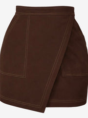 Denim Mini Skirt- Choc