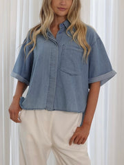 Denim Crop Shirt