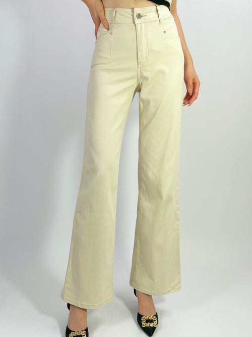 Country Denim Petite Straight Jeans- Sand