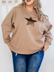 Star Sequin Sweat- Beige