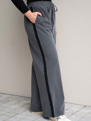 Pinstripe Trousers- Grey
