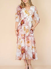 Blush Peony Button Dress
