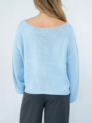 Hazel Boatneck Knit- Blue
