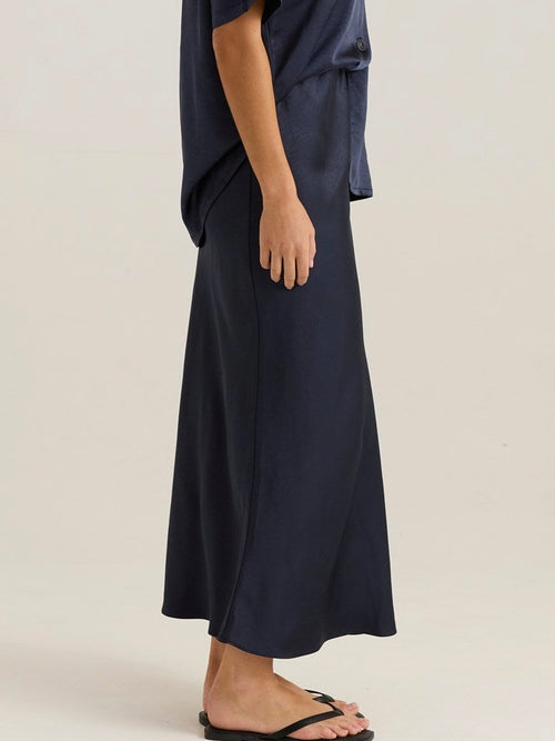 Jasper Slip Skirt- Navy
