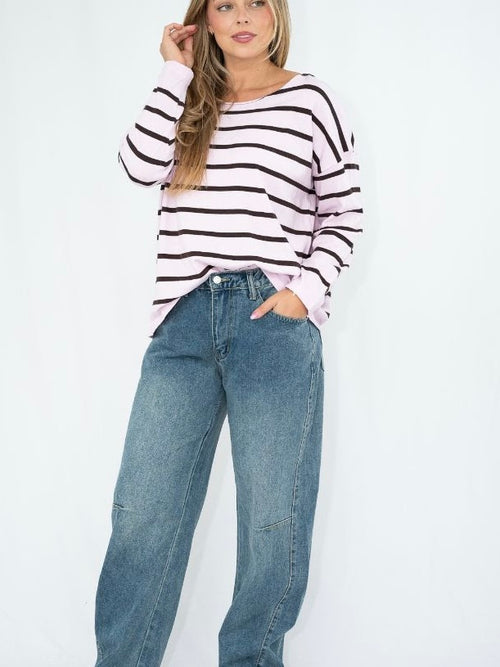 Breton Stripe Knit- Pink