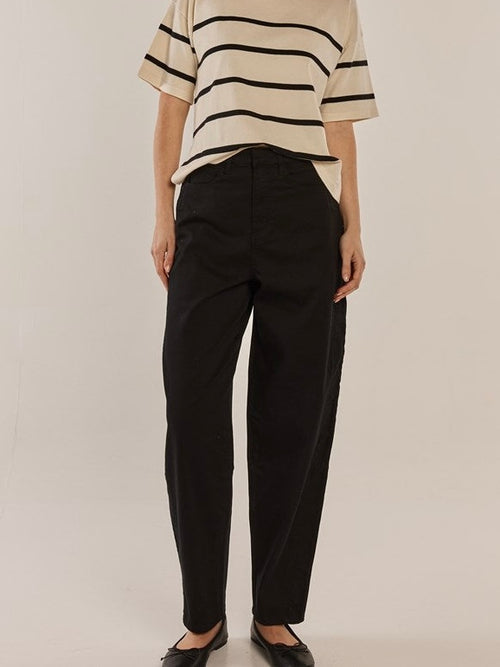Barrel Leg Chinos- Black