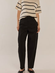 Barrel Leg Chinos- Black