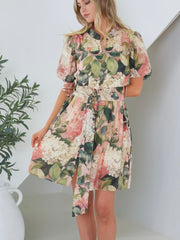 Wisteria Gold Ball Button Dress