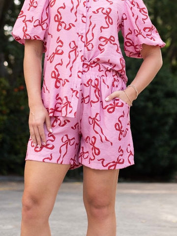 Linen Heart Shorts- Natural