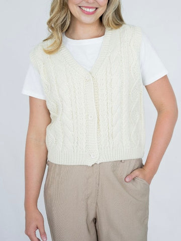 Blousen Crochet Knit -Beige