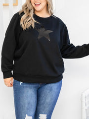 Star Sequin Sweat- Black
