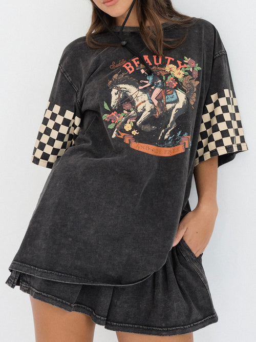 Saddle Up Tee- Black