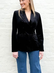 Velvet Blazer- Black